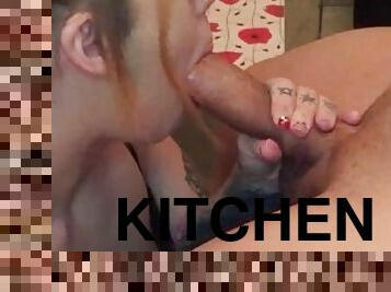 BleuRosebtl - I was hungry for cock last night... so I ate his BBC in the kitchen