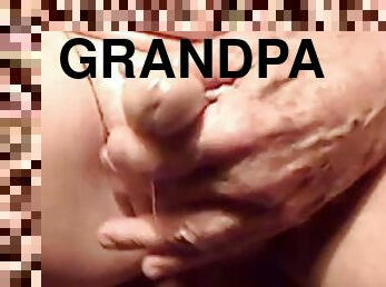 pai, masturbação, amador, avô-grandpa