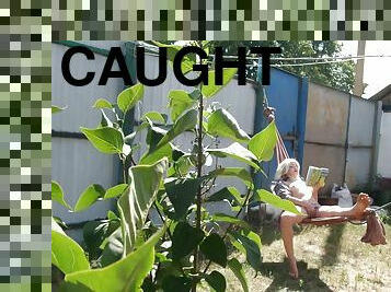 I caught my neighbor masturbating furiously outdoors