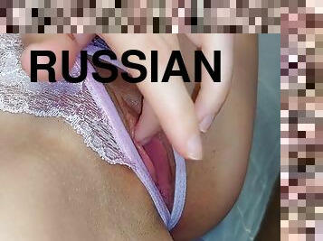 tricherie, masturbation, orgasme, chatte-pussy, russe, amateur, hardcore, culotte, lingerie, fétiche