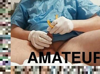 mijando, amador, brinquedo, fetiche, latex, sozinho, inserção