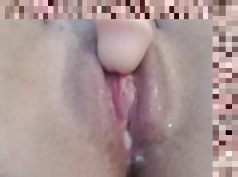 Creamy and Wet Pussy Dildo Play till Cum