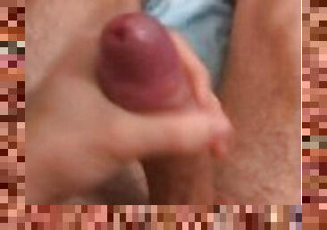 Edging and playing with my precum and foreskin