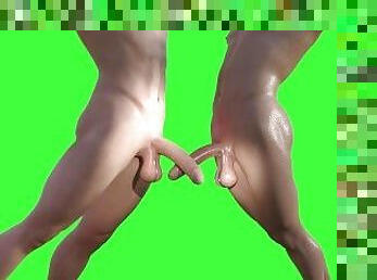 polla-enorme, gay, sexo-en-grupo, doble, 3d, musculada, polla