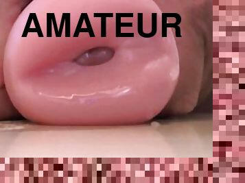 énorme, masturbation, amateur, ejaculation-sur-le-corps, énorme-bite, pute, solo, bite