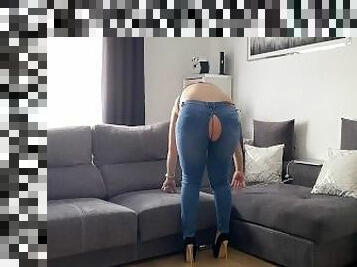 amaterski, milf, latina, mami, naravno, mama, fetiš, jeans, mokro, rjavolaske