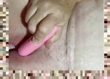 He loves how wet I get my pussy with my OG pink vibrator!! I love the cream pie!