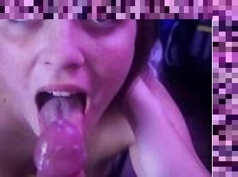 Hot cum on face blowjob