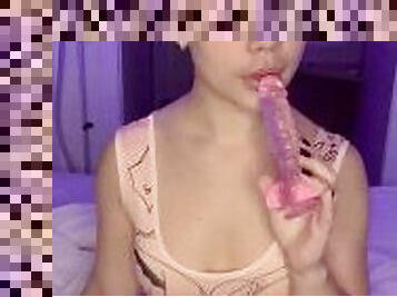 Sexy Girl Sucks Dick Deep While Her Parents Are At Work