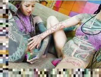 Tattooed alternative girls ANAL testing new CRAZY TOYS, lesbian, anal GAPE, prolapse, ass stretchin