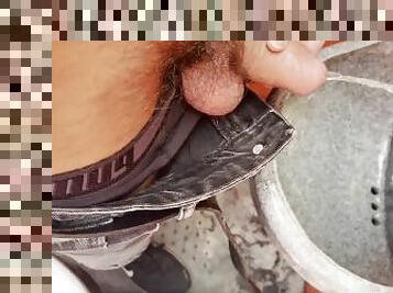 papa, poilue, en-plein-air, pisser, public, amateur, gay, toilette, fétiche, solo