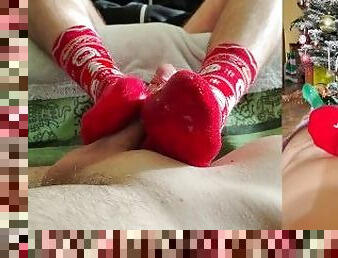Christmas Special! We sockjob eachother with Nike Christmas socks