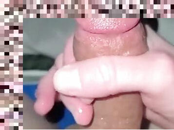 Rubbing cum, dirty handjob, rubbing cum on me