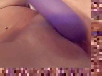 Playing with my vibrating dildo in the shower