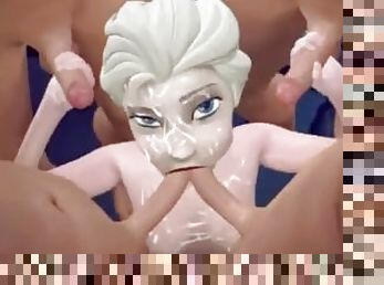 Elsa Frozen Bukkake Blowbang 3D Hentai