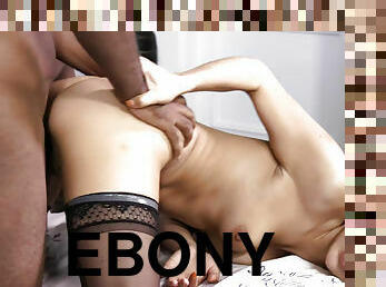 Sex with cute ebony Maya Bijou and load