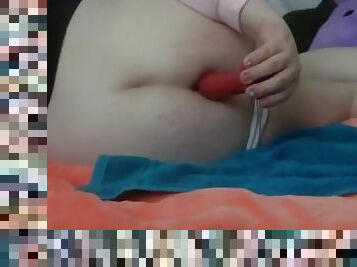 masturbação, amador, anal, bbw, bochechuda, primeira-vez, dildo, sozinho