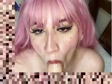 Latin Goth Girl Playing With Her Pussy And Dildo