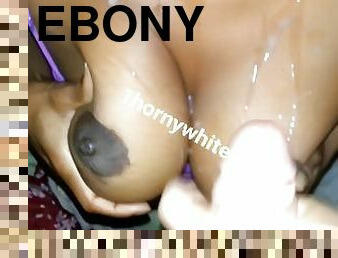REMASTERED - Horny white guy unloads on sexy ebony Haitian ???????? MILF tits