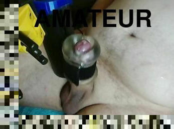 énorme, amateur, ejaculation-sur-le-corps, jouet, gay, branlette, joufflue, ejaculation, solo