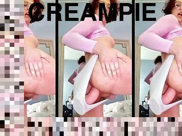 røv, kæmpestor, transvestit, anal, creampie, røv-booty, tøs, trusser, sperm, dildo