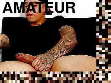 masturbation, amateur, énorme-bite, gay, branlette, ejaculation, webcam, musclé, minet