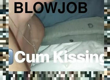svær, orgasme, kone, blowjob, cumshot, par, pov, kyssing, mann, facial