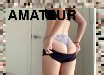 amateur, babes, adolescente, desnudándose, lencería, mona, culazo, pequeñita, a-solas, gimnasio