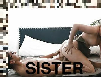 Big cock stepbrother fucks his horny big tits teen stepsister Leana Lovings