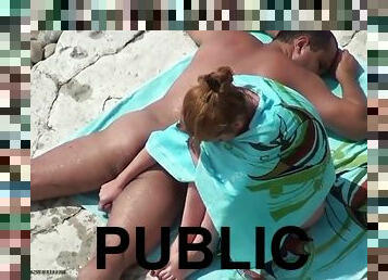 public, babes, plage, fétiche