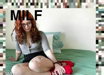 énorme, milf, maman, salope, sale, gode, chatte, solo, innocent, putain