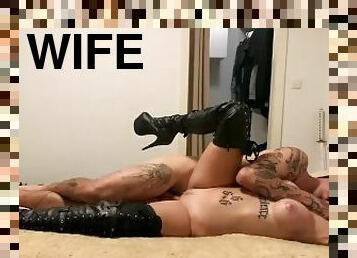 High heels boots worship and sex with my wife