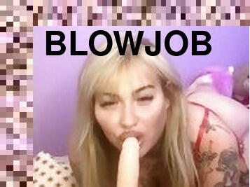 extrem, amatör, avsugning, gigantisk-kuk, milf, leksak, deepthroat, blond, underkläder, dildo