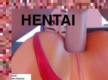 lesbiana, corrida-interna, hentai