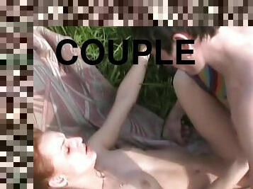 Sexy couple have a nice hardcore outdoor sex
