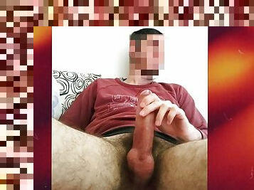 Big Uncut Dick Edging and Cum