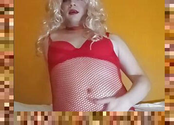 masturbação, transsexual, amador, anal, jovem18, loira, langerie, rede-de-pesca, cavalgando, dildo