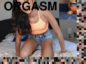 orgasme, fisse-pussy, lesbisk, legetøj, fingering, webcam, ben