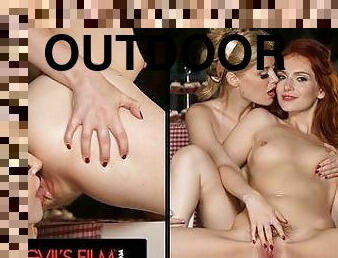 DEVILS FILM - Steamy Outdoor Sex With Stunning Lesbians Charlotte Stokely And Maya Kendrick