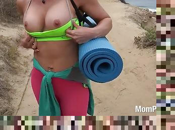 gros-nichons, public, sport, amateur, milf, plage, salle-de-gym