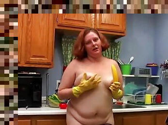 Hot and horny chubby housewife has a good wank