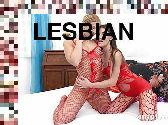 Adorable lesbians go naughty with one another in plain anal duo