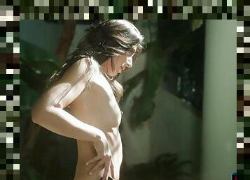 Perfect Ass Latina Milf Brett Barletta Striptease In A Garden And Gets Wet