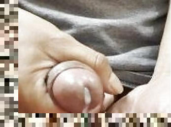 Makeup mask with semen, cumming in my hand and put it on my face