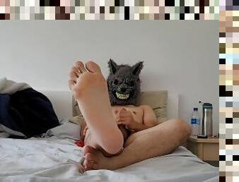 Wolf Mask + Feet Cumshow