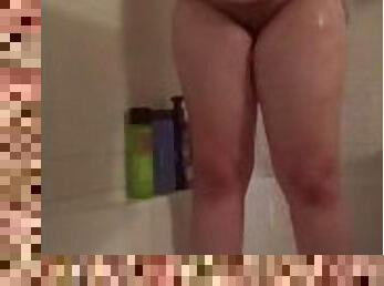 Chubby Bbw taking a shower