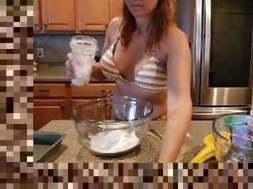 Making Lemon Square Cookies - Topless