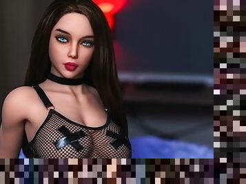 Sex Doll Hazel fucked in black fishnet teddy - Teaser