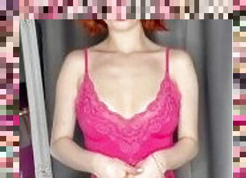 payu-dara-besar, amateur, rambut-merah, perempuan-murah-slut, comel-cute, mengusik, topless