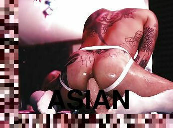 asiatique, masturbation, anal, jouet, gay, gode, fétiche, massive, solo, tatouage
